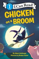 chicken on a broom
