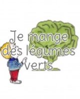 Je mange des légumes verts